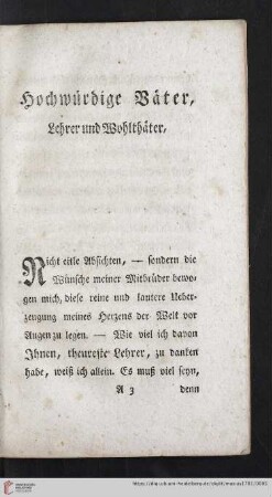 Hochwürdige Väter, Lehrer und Wohlthäter