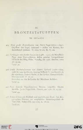 Bronzestatuetten (Nr. 404-434)