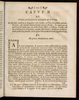 115-134, Capvt II. De Ivre Censorio Academiarvm.