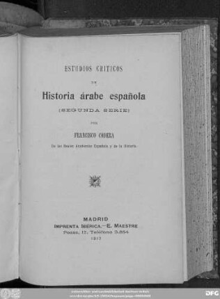 2 [i.e. 3]: Estudios críticos de historia árabe española