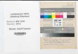 Entnazifizierung Adolf Friedrich Becker , geb. 14.11.1885 (Oberst)