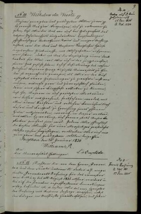 Gnadenbekundung des Königs anlässlich der Neujahresglückwünsche der Universität.