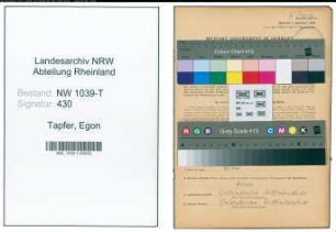 Entnazifizierung Egon Tapfer , geb. 05.02.1915 (Angestellter)