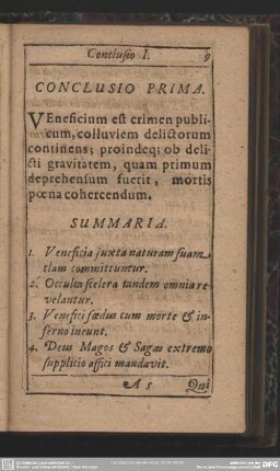 Conclusio Prima