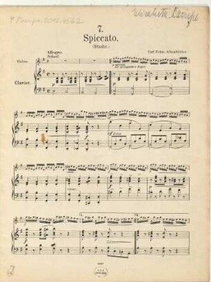 Albumblätter : 12 melodische Vortragsstücke für Violine mit Begleitung des Pianoforte, 2. No. 7 - 12