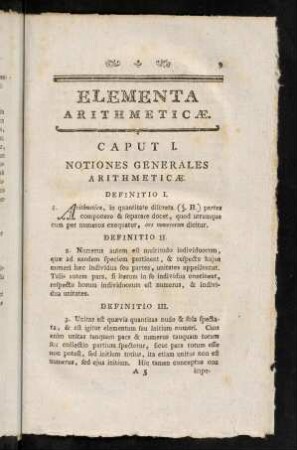 9-16, Cap. I. Notiones generales arithmeticae.