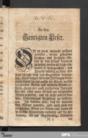 An den Geneigten Leser...