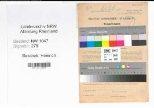 Entnazifizierung Heinrich Baschek , geb. 28.09.1901 (Installateur)