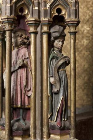 Maria-Schlaf-Altar — Zwei Männer mit Schriftrollen