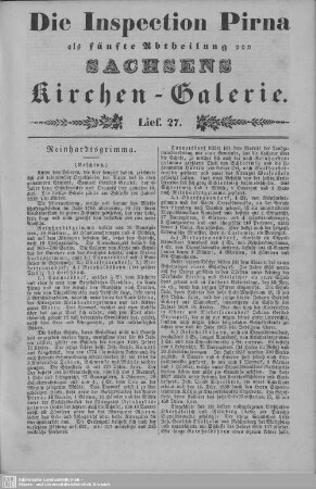 Reinhardtsgrimma, Döbra, Markersbach, Glashütte : 27. Lieferung