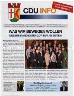 Sonderdruck der CDU Berlin-Schöneberg zur Berlin-Wahl 2011