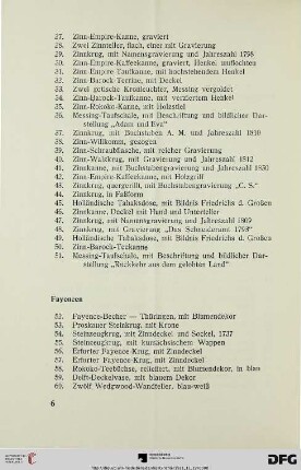 Fayencen (Nr. 52-68)