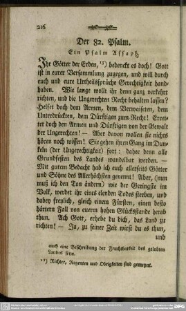 Der 82. Psalm. Ein Psalm Assaph