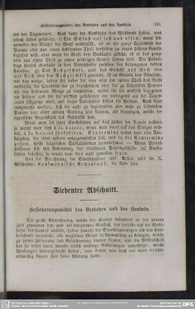 Siebenter Abschnitt. Beförderungsmittel des Verkehrs und des Handels
