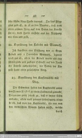 22. Kapellirung des Kobalts mit Wismuth