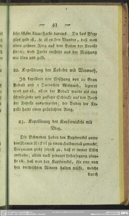 22. Kapellirung des Kobalts mit Wismuth