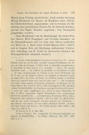 Zur Geschichte der päpstlichen Nuntiatur in Köln 1573-1595