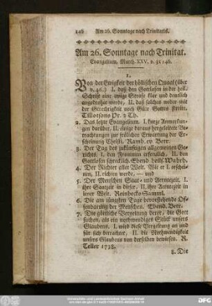 Am 26. Sonntage nach Trinitat. Evangelium, Matth. XXV, v. 34 - 46.