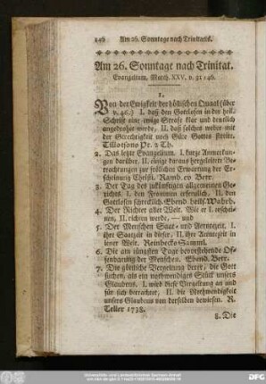 Am 26. Sonntage nach Trinitat. Evangelium, Matth. XXV, v. 34 - 46.