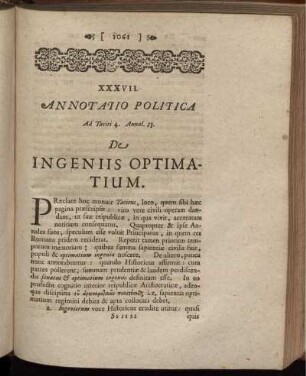 XXXVII. Annotatio Politica.