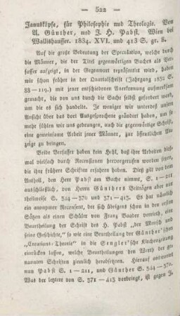 522-539 [Rezension] Günther, Anton, Janusköpfe