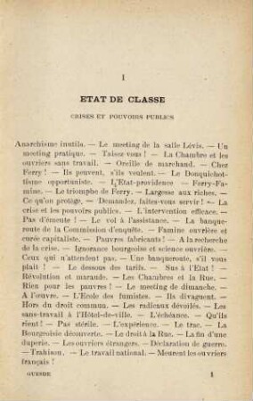 I Etat De Classe Crises Et Pouvoirs Publics