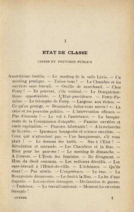 I Etat De Classe Crises Et Pouvoirs Publics