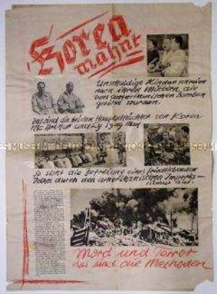 Wandzeitung aus der SDAG Wismut zum Korea-Krieg