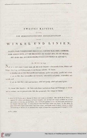 Zweites Kapitel: Über die perspectivische Erscheinungen der Winkel und Linien