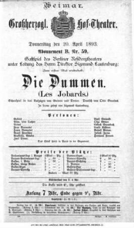 Die Dummen (Les Jobards)