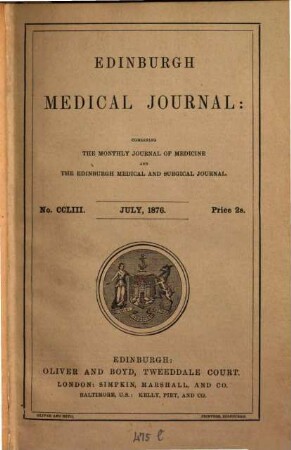 Edinburgh medical journal, 22,1. 1876