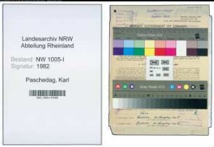 Entnazifizierung Karl Paschedag , geb. 22.10.1911 (Lagerverwalter)