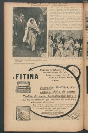 De inglaterra.- "Fray Mocho" en Londres : El enlace de la señorita Johanna Redmond