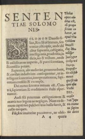 Sententiae Solomonis.