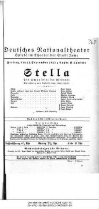 Stella Ein Schauspiel für Liebende