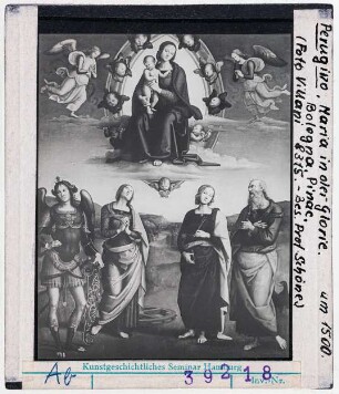 Pietro Perugino: Madonna in der Glorie und Heilige. Bologna, Pinakothek