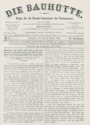 No. 8. Frankfurt a. M., den 24. Februar 1912. 55. Jahrgang.