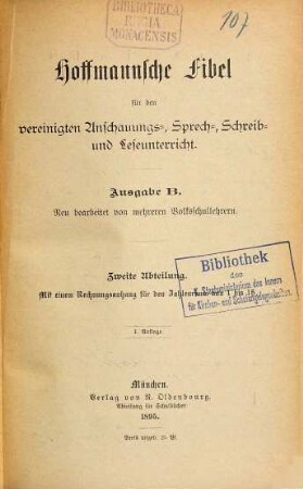 Hoffmannsche Fibel für den vereinigten Anschauungs-, Sprech-, Schreib und Leseunterricht, 2