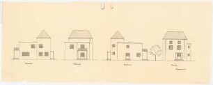 Wohnhaus: 4 Ansichten 1:100