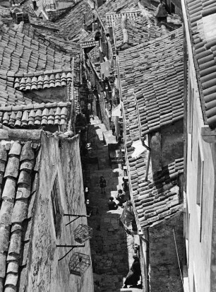 Blick über die Dächer von Dubrovnik, Dalmatien, Jugoslawien