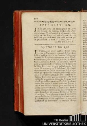 Privilège du Roi.