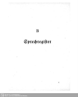 B Sprechregister