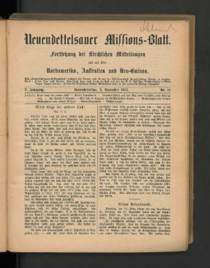 3. November 1913. Nr. 11