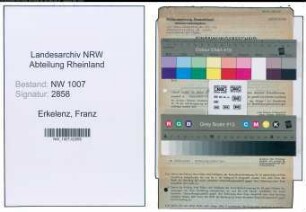 Entnazifizierung Franz Erkelenz , geb. 26.10.1884 ()