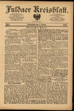 Ausgabe vom Donnerstag, den 03. Januar 1901.