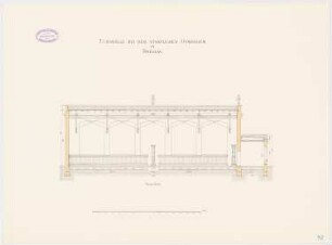 Königliches König-Wilhelms-Gymnasium, Breslau: Turnhalle: Längsschnitt 1:75