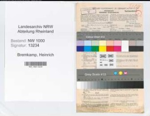 Entnazifizierung Heinrich Bremkamp, geb. 13.12.1902 (Versicherungsdirektor)