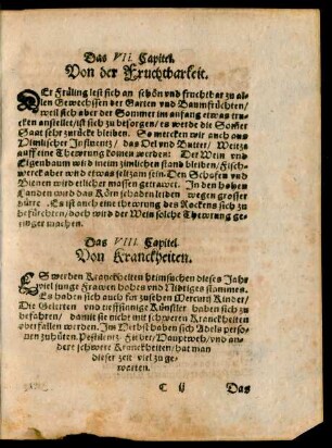 Das VIII. Capitel. Von Kranckheiten.