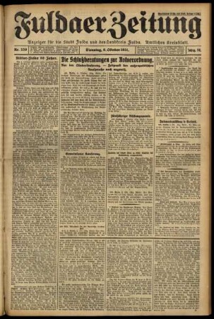 Ausgabe vom Dienstag, den 06. Oktober 1931.