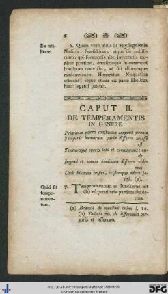Caput II. De Temperamentis In Genere.